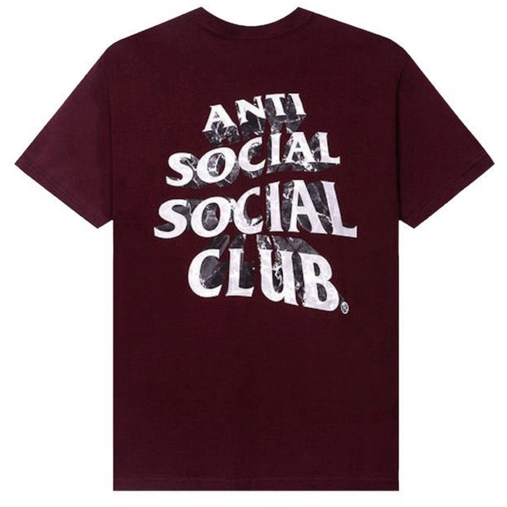 Anti Social Social Club Phaneritic Tee shirt 'Burgundy' LARGE, short sleeve